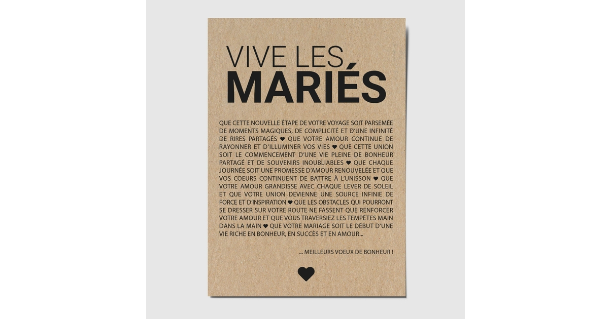 Carte de Félicitations Vive les mariés - happywesisters